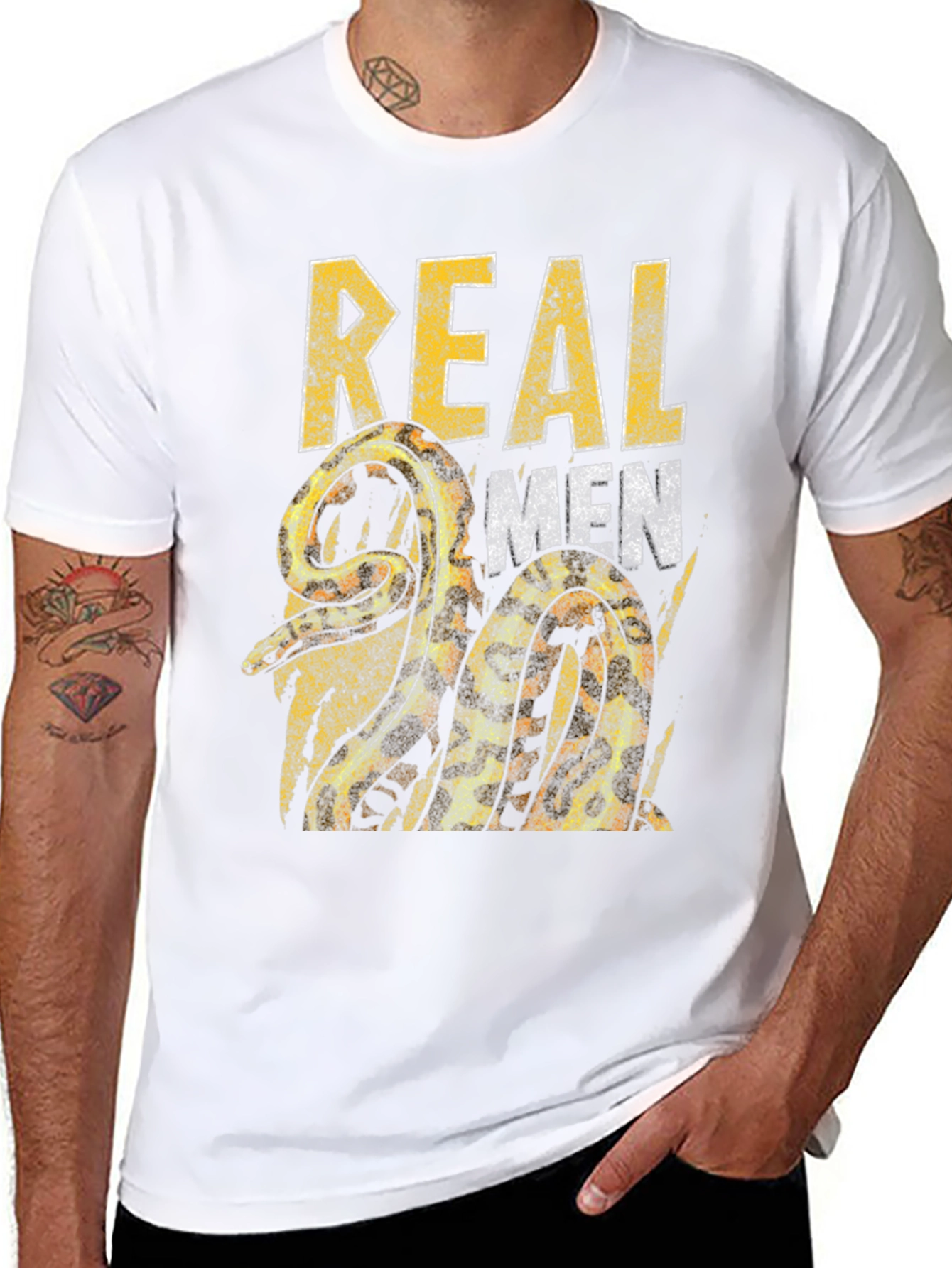 Real Men Snake Graphic T-Shirt