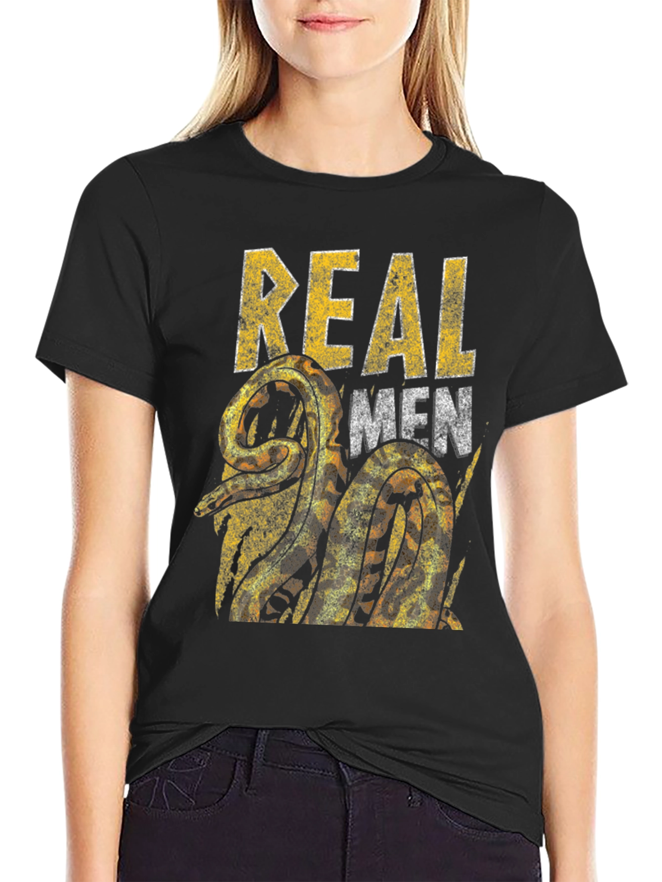 Real Men Snake Graphic T-Shirt