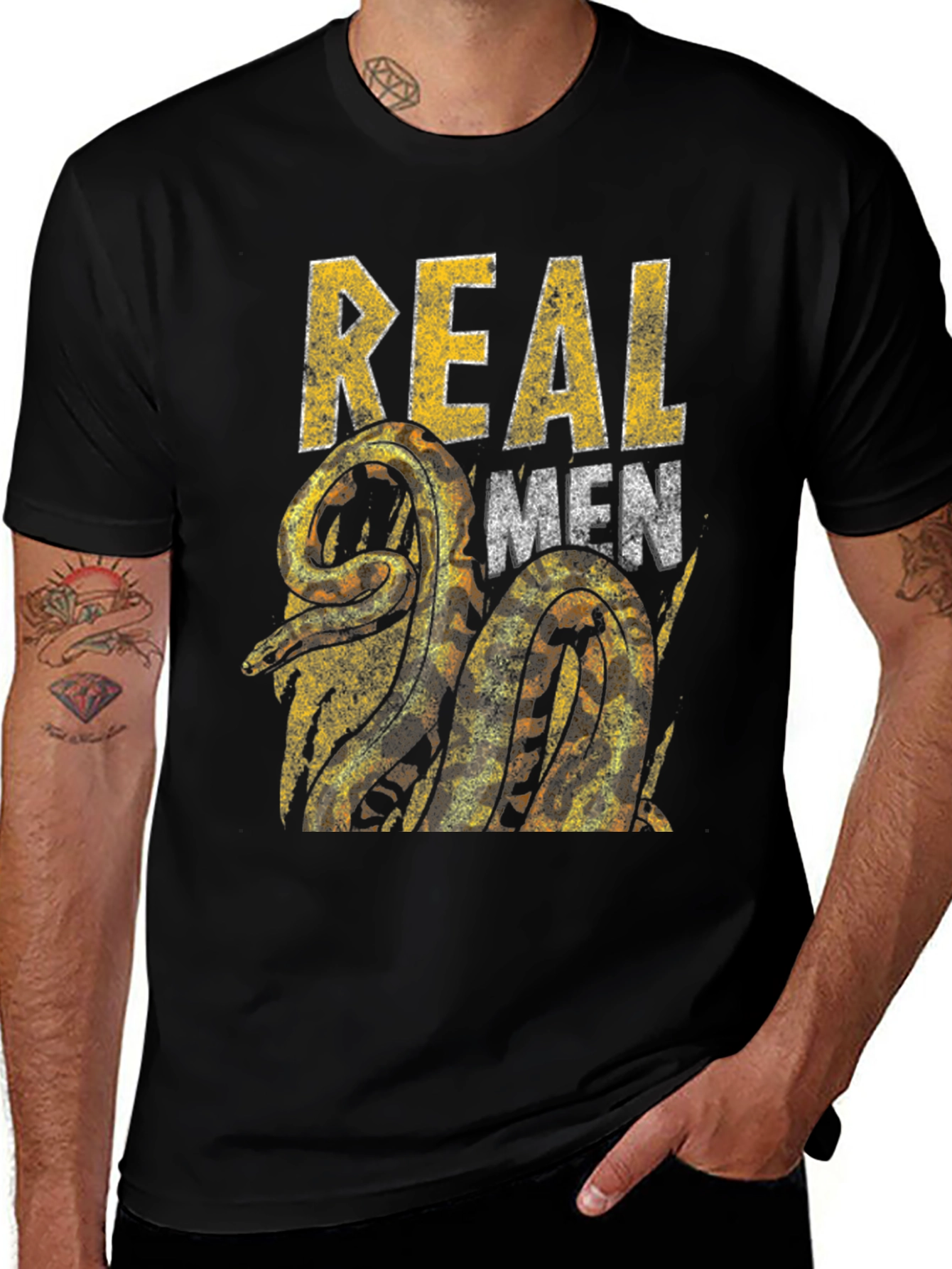 Real Men Snake Graphic T-Shirt