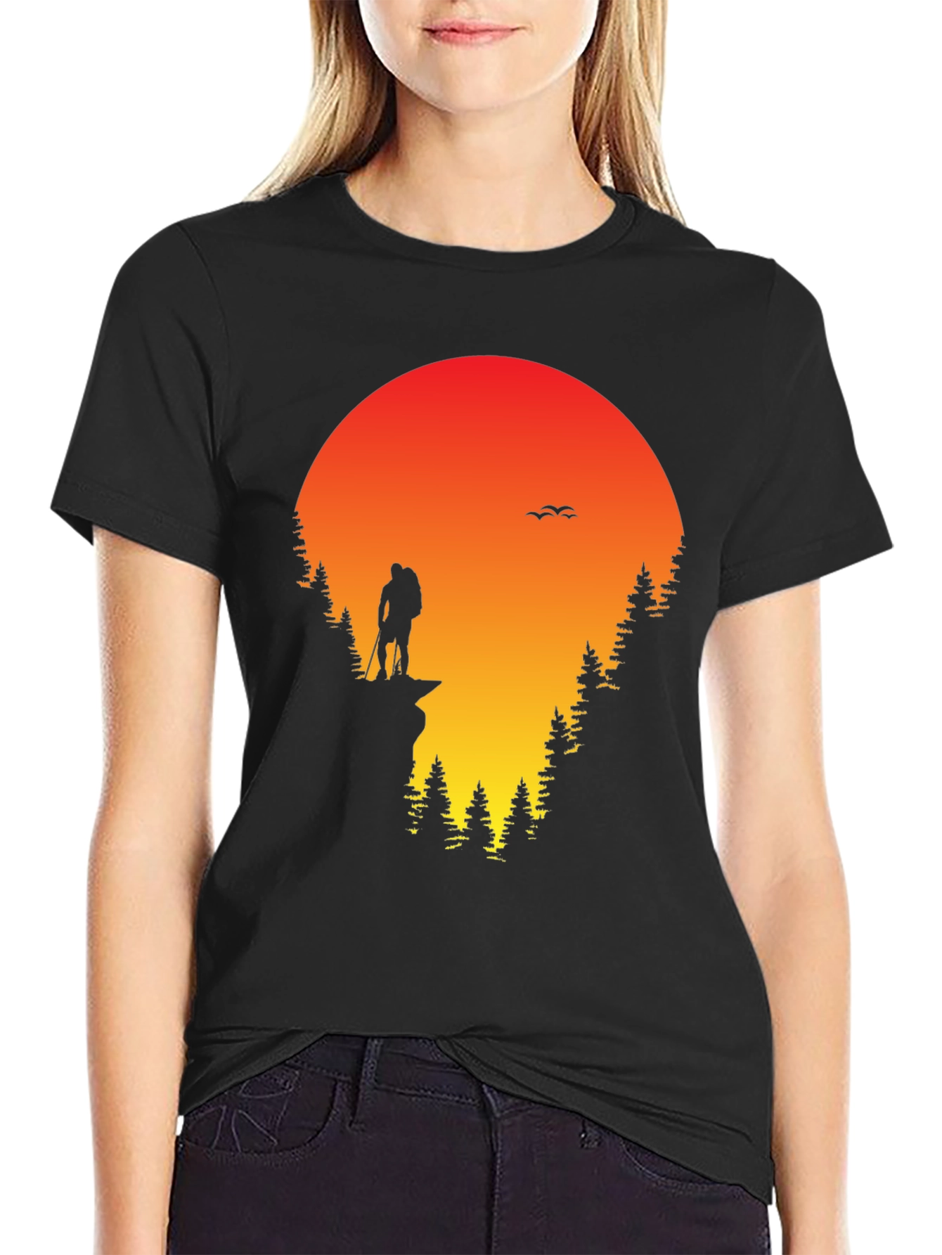 Hiker Sunset Graphic Tee