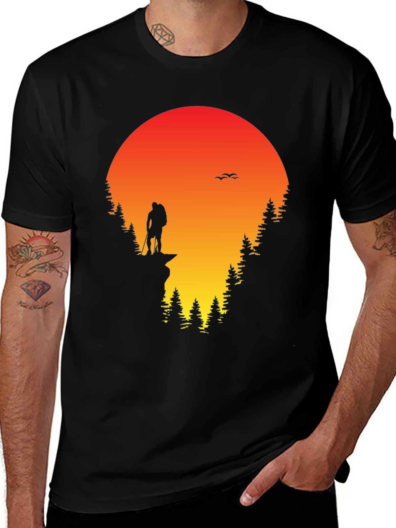 Hiker Sunset Graphic Tee