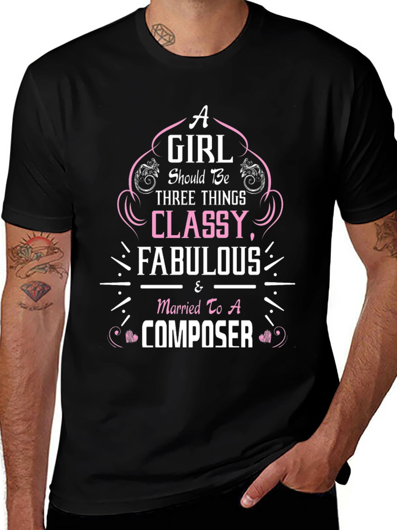 Classy Composer Wife Black Graphic Tee