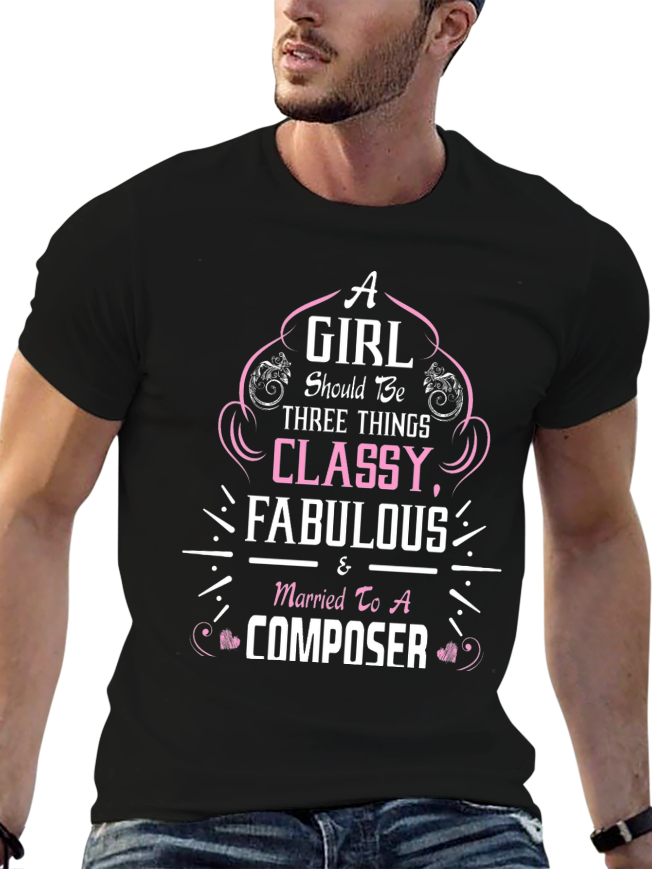 Classy Composer Wife Black Graphic Tee