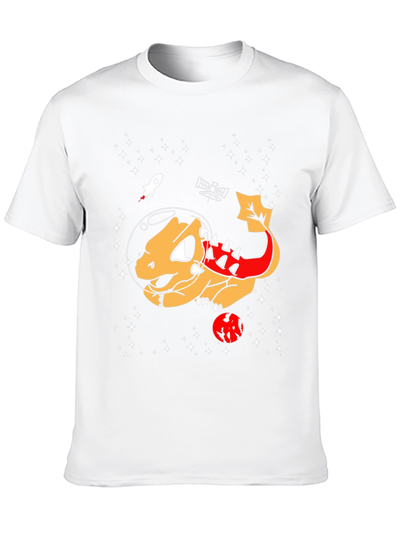 Space Dinosaur Graphic T-Shirt - Black Cotton Tee