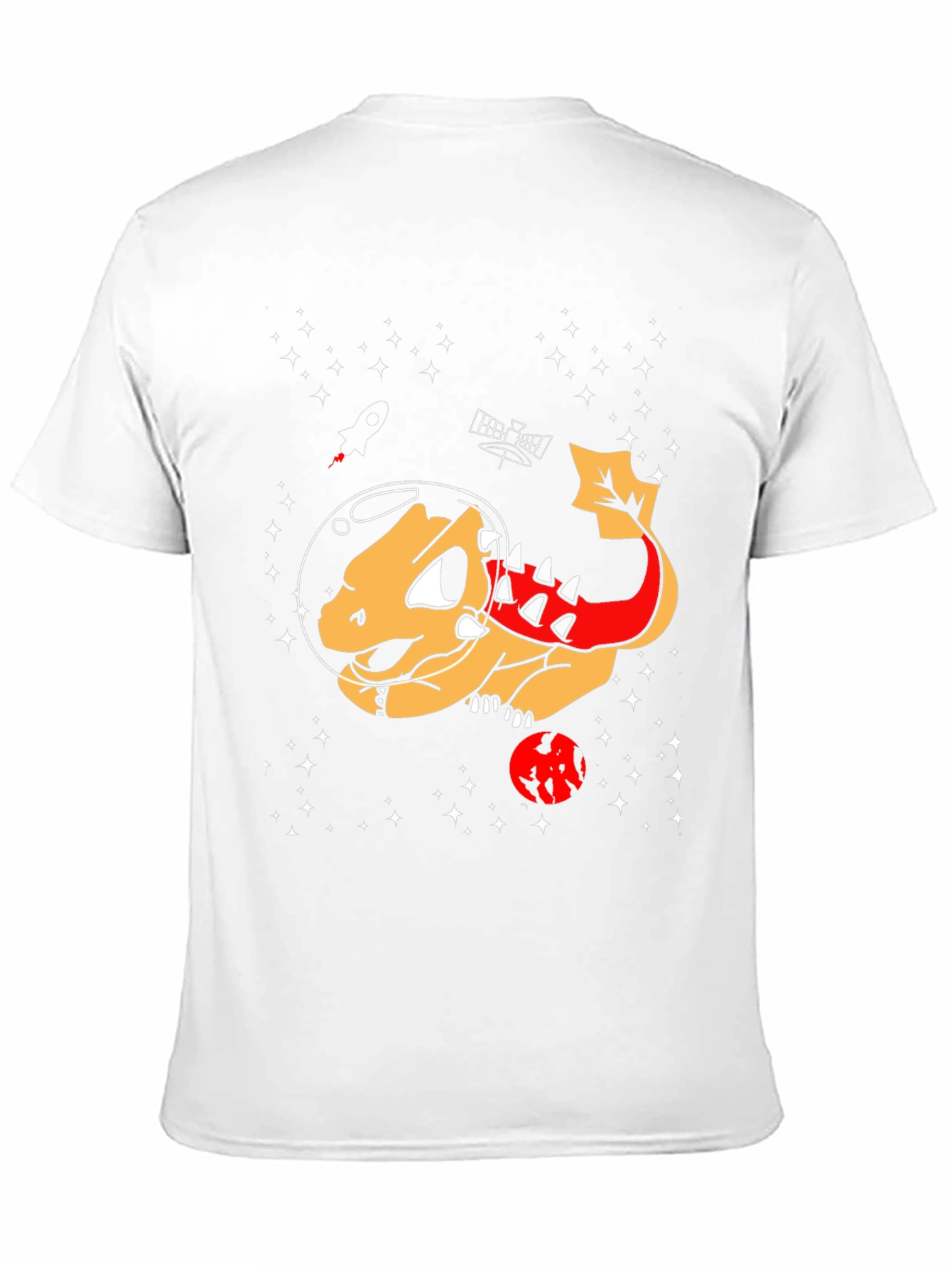 Space Dinosaur Graphic T-Shirt - Black Cotton Tee