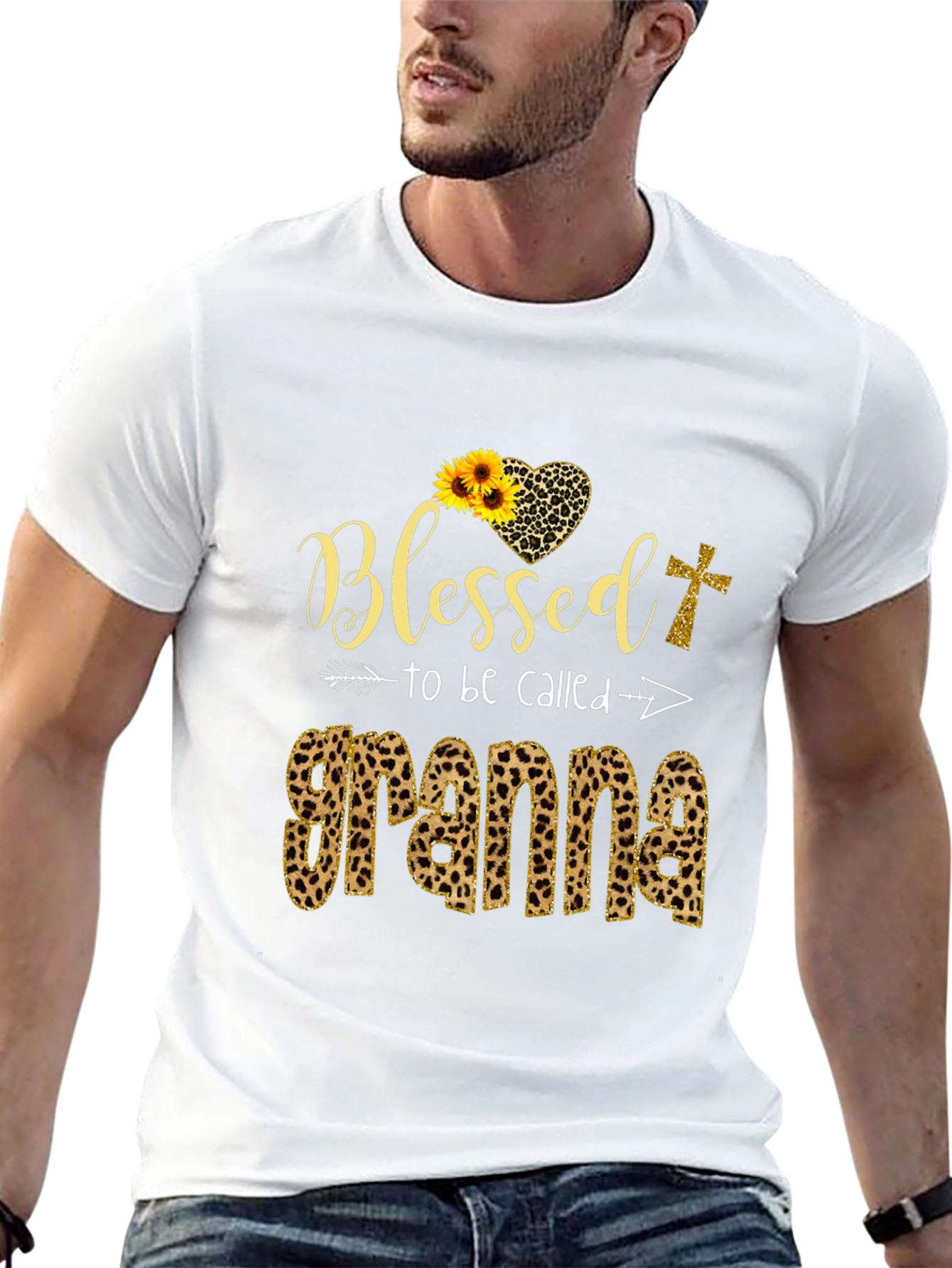 Blessed Grandma Leopard Print Graphic Tee