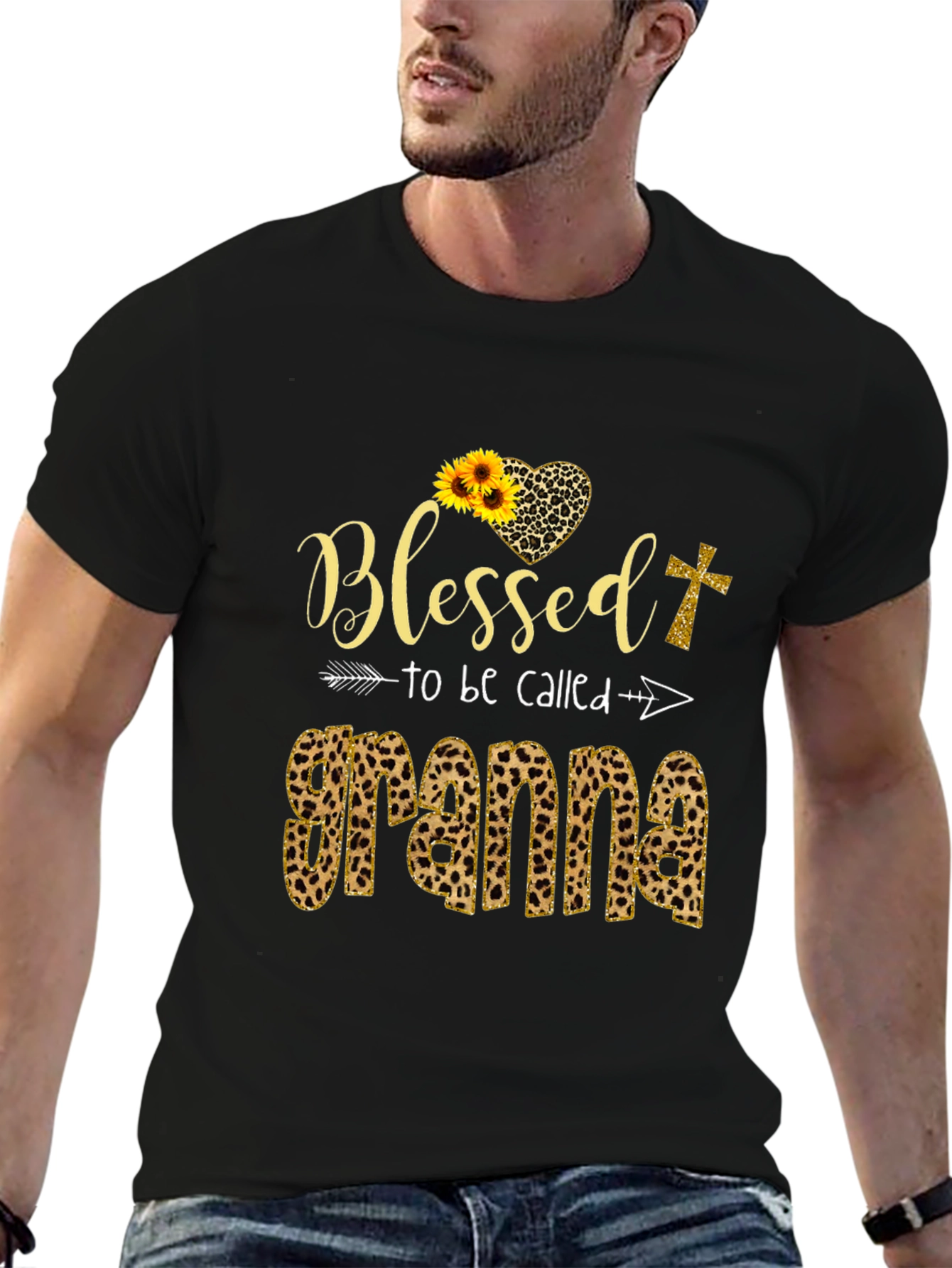 Blessed Grandma Leopard Print Graphic Tee