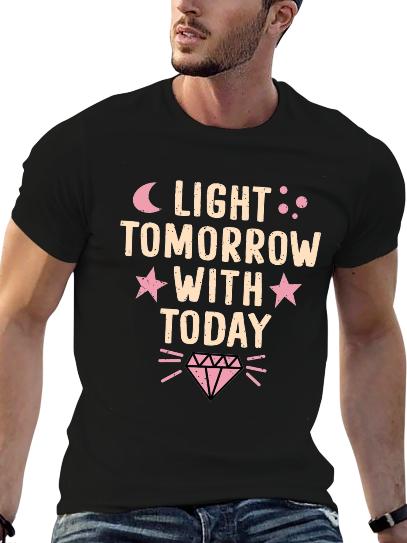 Light Tomorrow With Today Black Graphic Tee