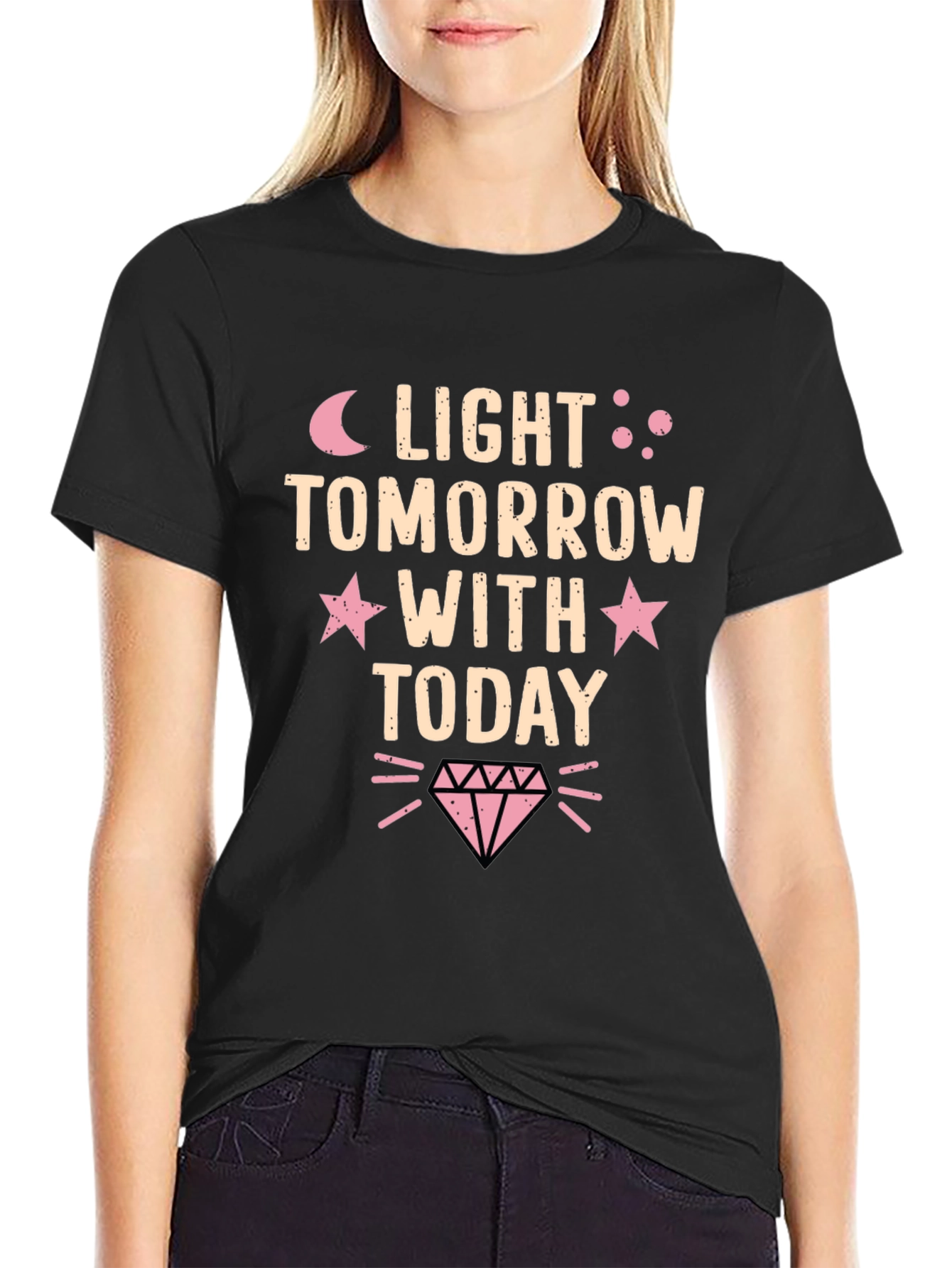 Light Tomorrow With Today Black Graphic Tee