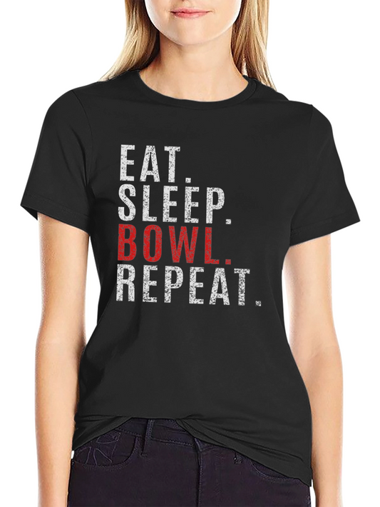 Eat Sleep Bowl Repeat Graphic T-Shirt