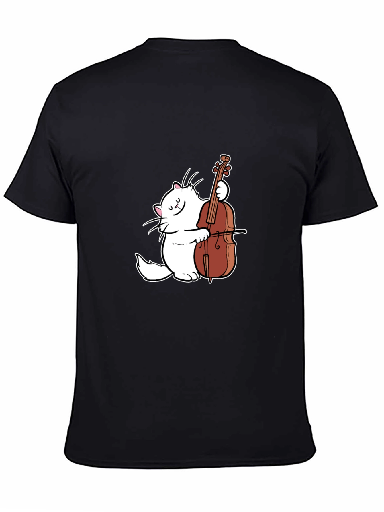 Cat Playing Cello Graphic T-Shirt - Musical Feline Tee