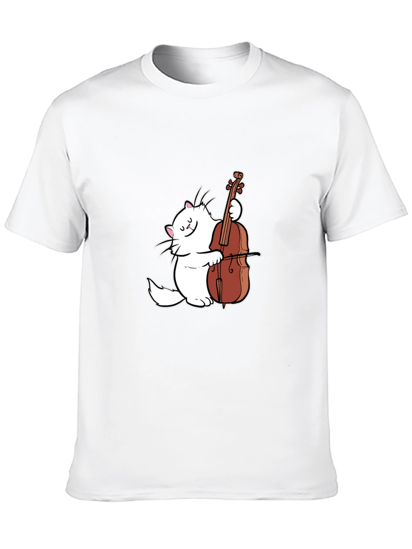 Cat Playing Cello Graphic T-Shirt - Musical Feline Tee
