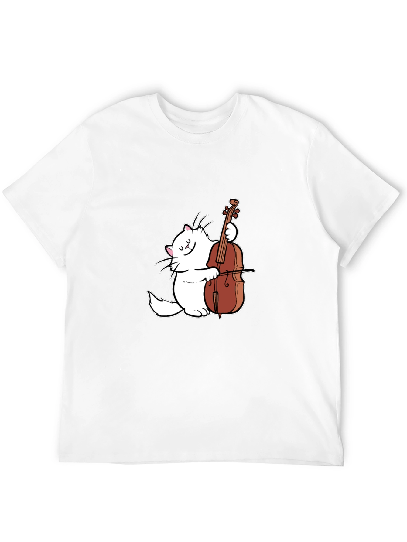 Cat Playing Cello Graphic T-Shirt - Musical Feline Tee