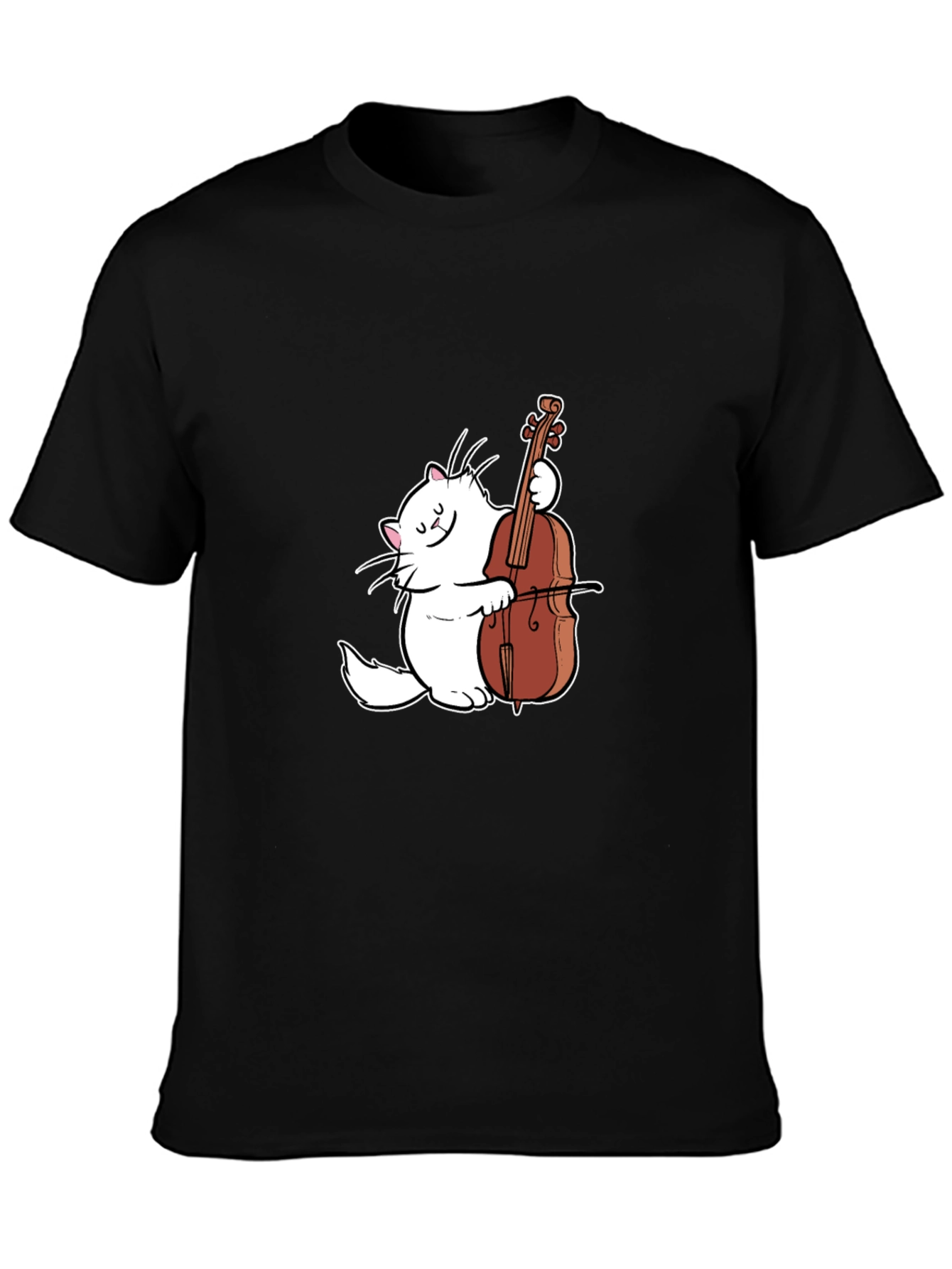 Cat Playing Cello Graphic T-Shirt - Musical Feline Tee