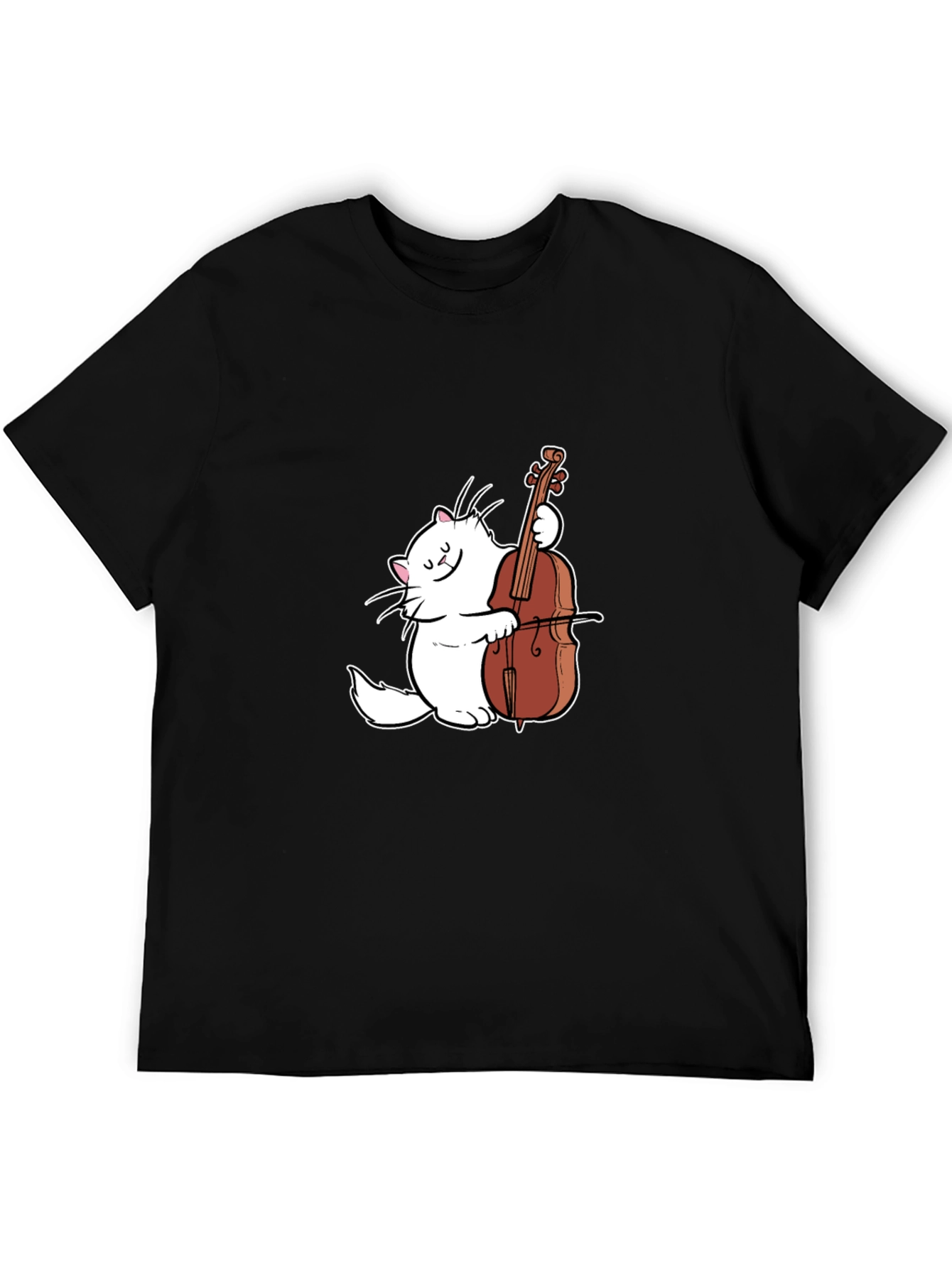 Cat Playing Cello Graphic T-Shirt - Musical Feline Tee