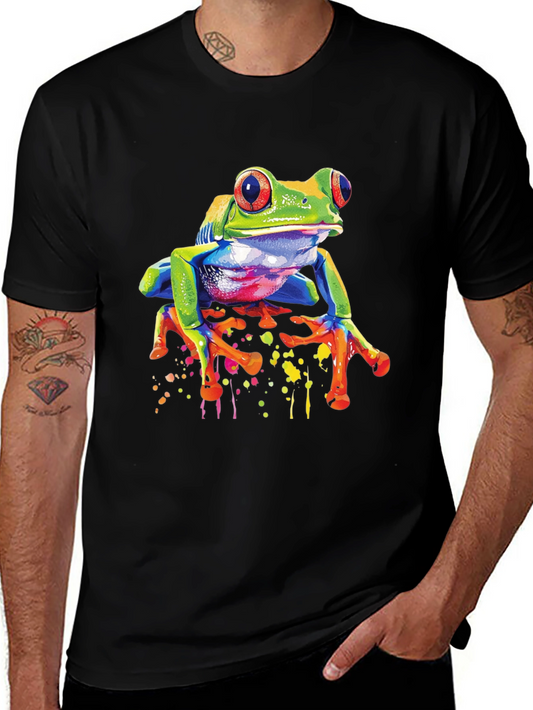 Funky Frog Graphic Tee - Vibrant Mens T-Shirt