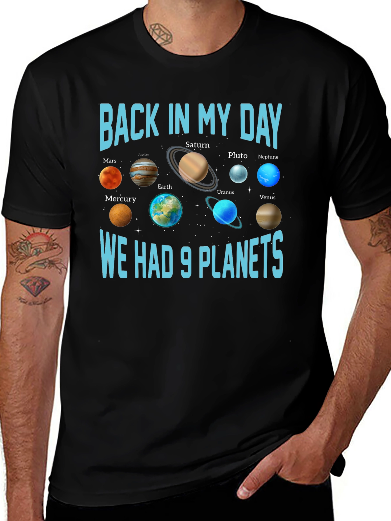 Back in My Day 9 Planets T-Shirt Astronomy Space