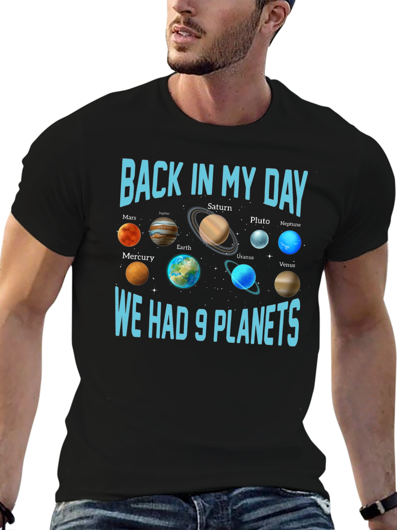 Back in My Day 9 Planets T-Shirt Astronomy Space