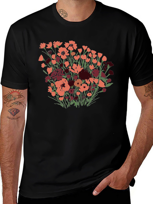 Floral Graphic Black T-Shirt