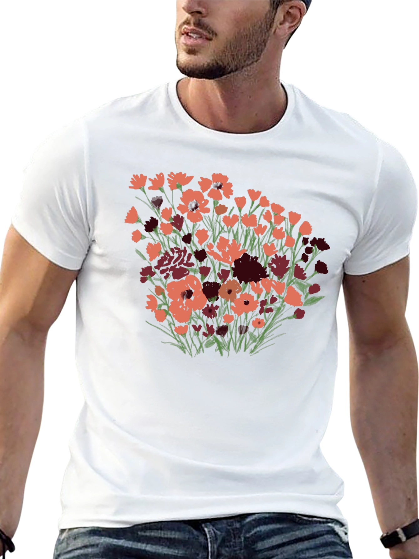 Floral Graphic Black T-Shirt