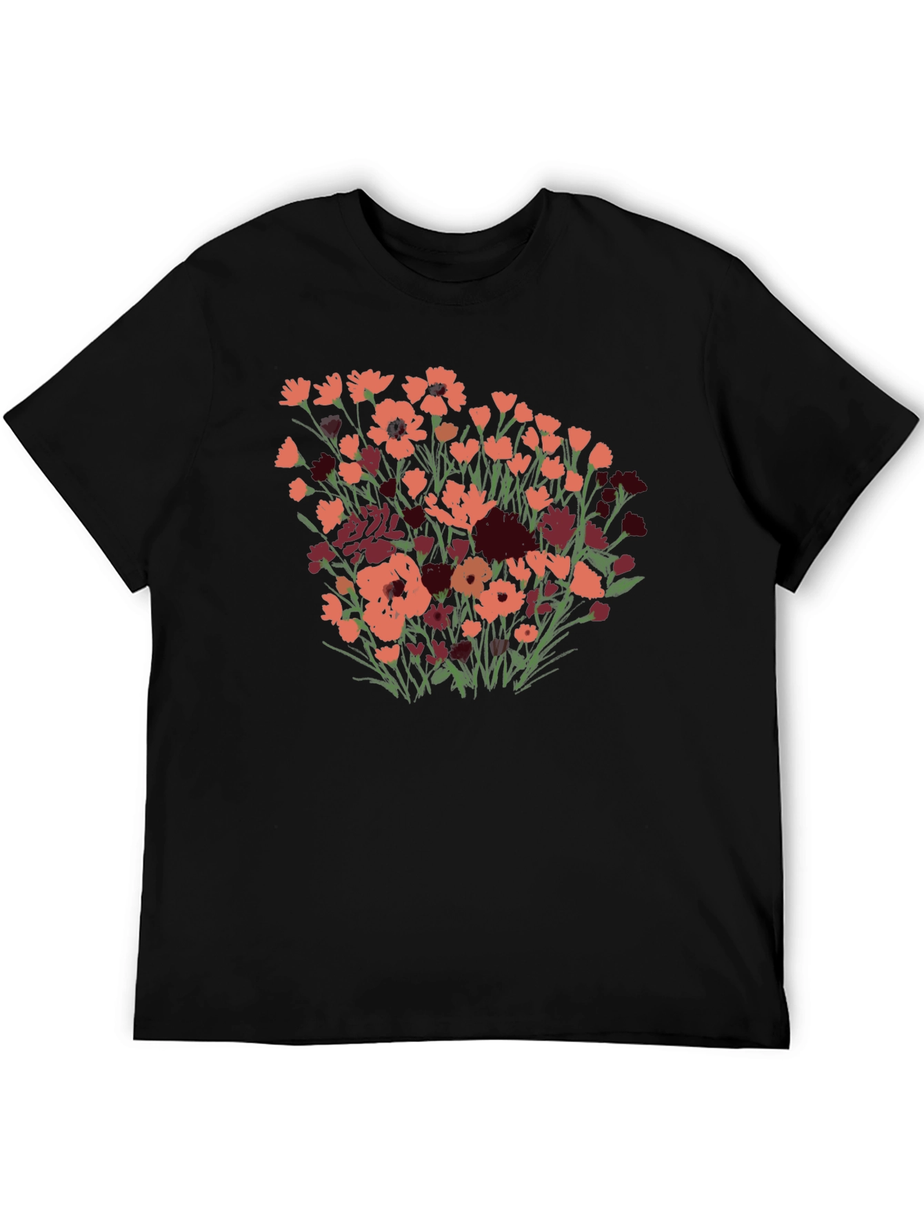 Floral Graphic Black T-Shirt
