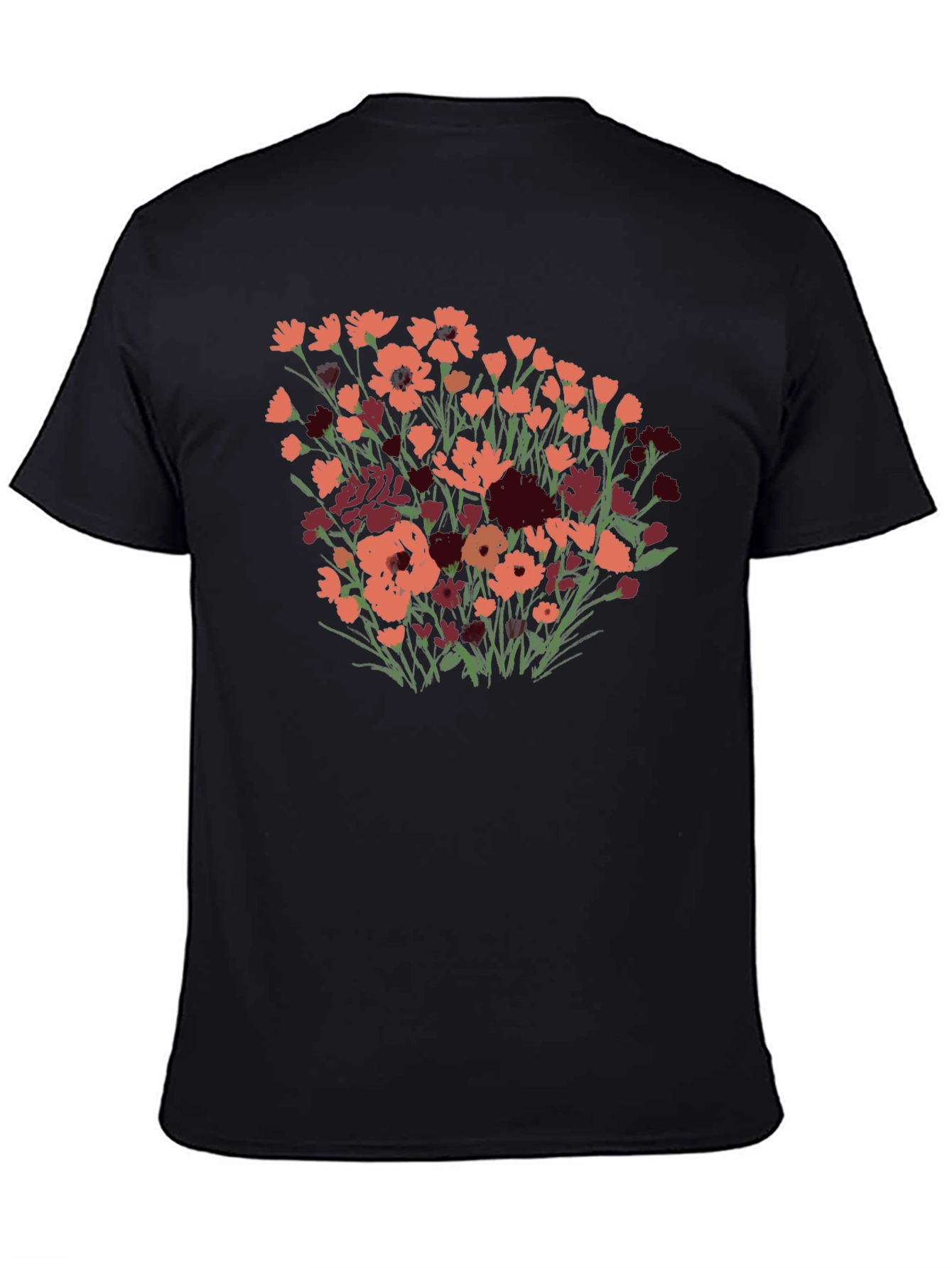 Floral Graphic Black T-Shirt