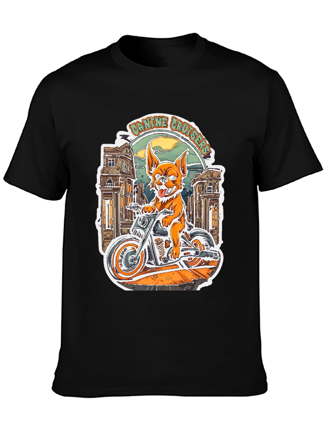 Canine Cruisers Graphic Tee - Dog Motorcycle Rider