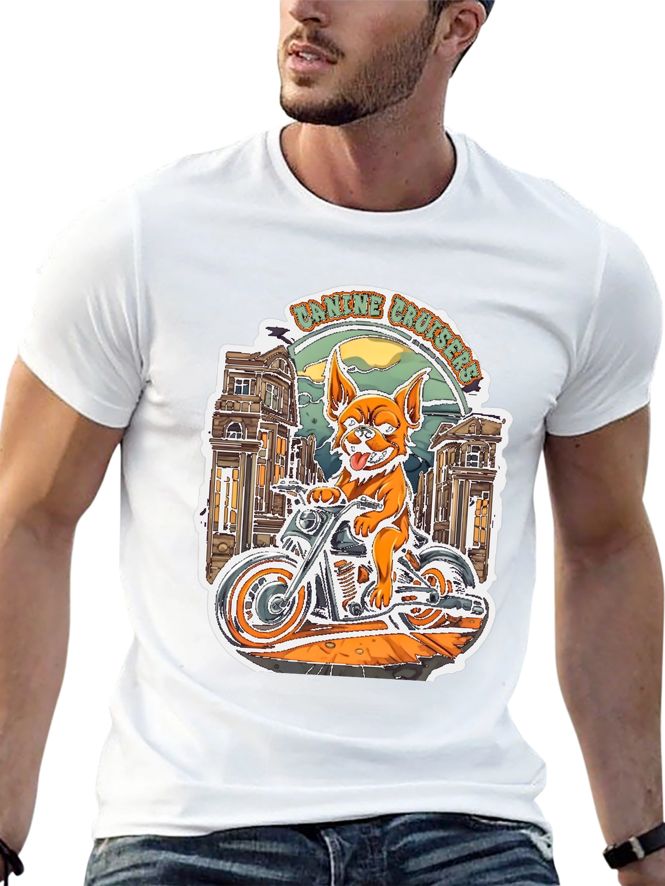 Canine Cruisers Graphic Tee - Dog Motorcycle Rider