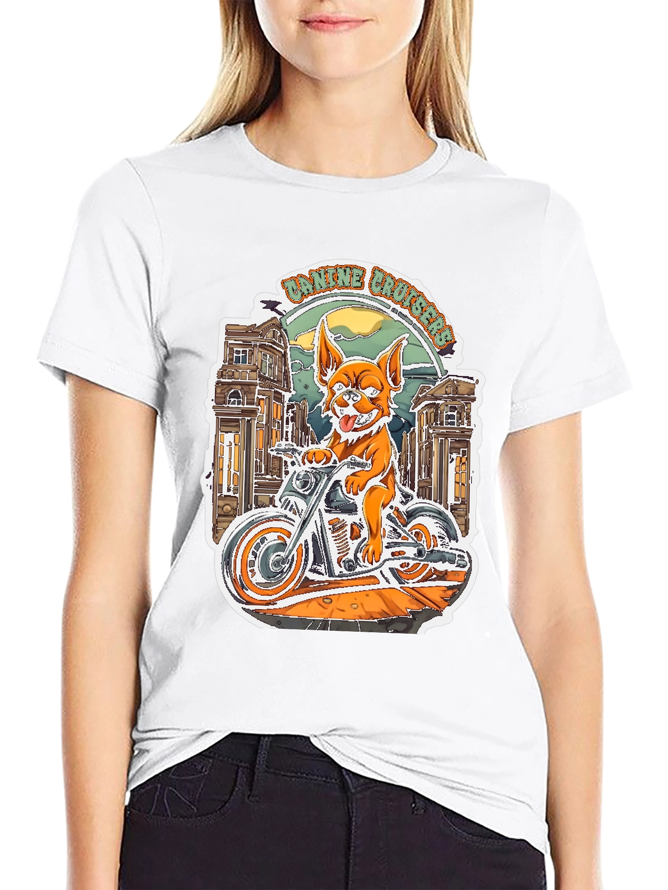 Canine Cruisers Graphic Tee - Dog Motorcycle Rider