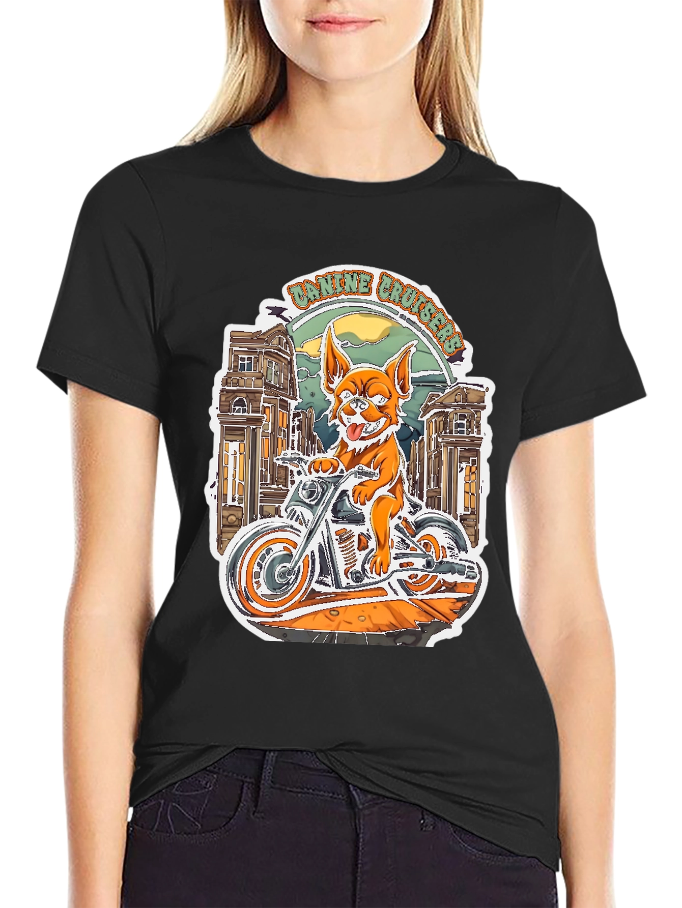 Canine Cruisers Graphic Tee - Dog Motorcycle Rider