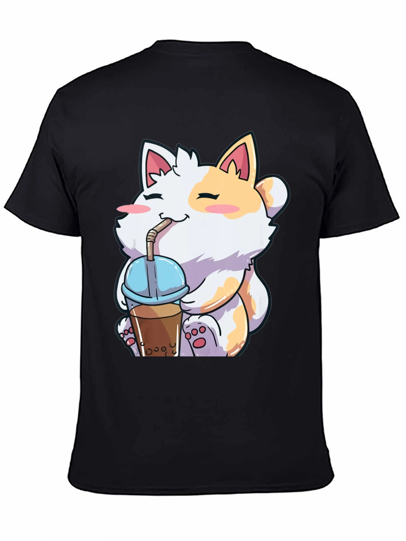 Kawaii Cat Boba Tea Graphic T-Shirt