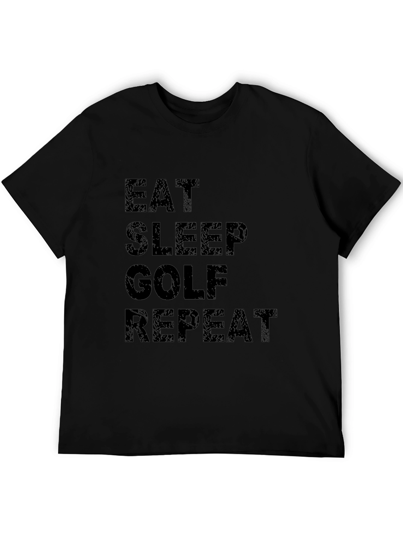 Eat Sleep Golf Repeat Black T-Shirt