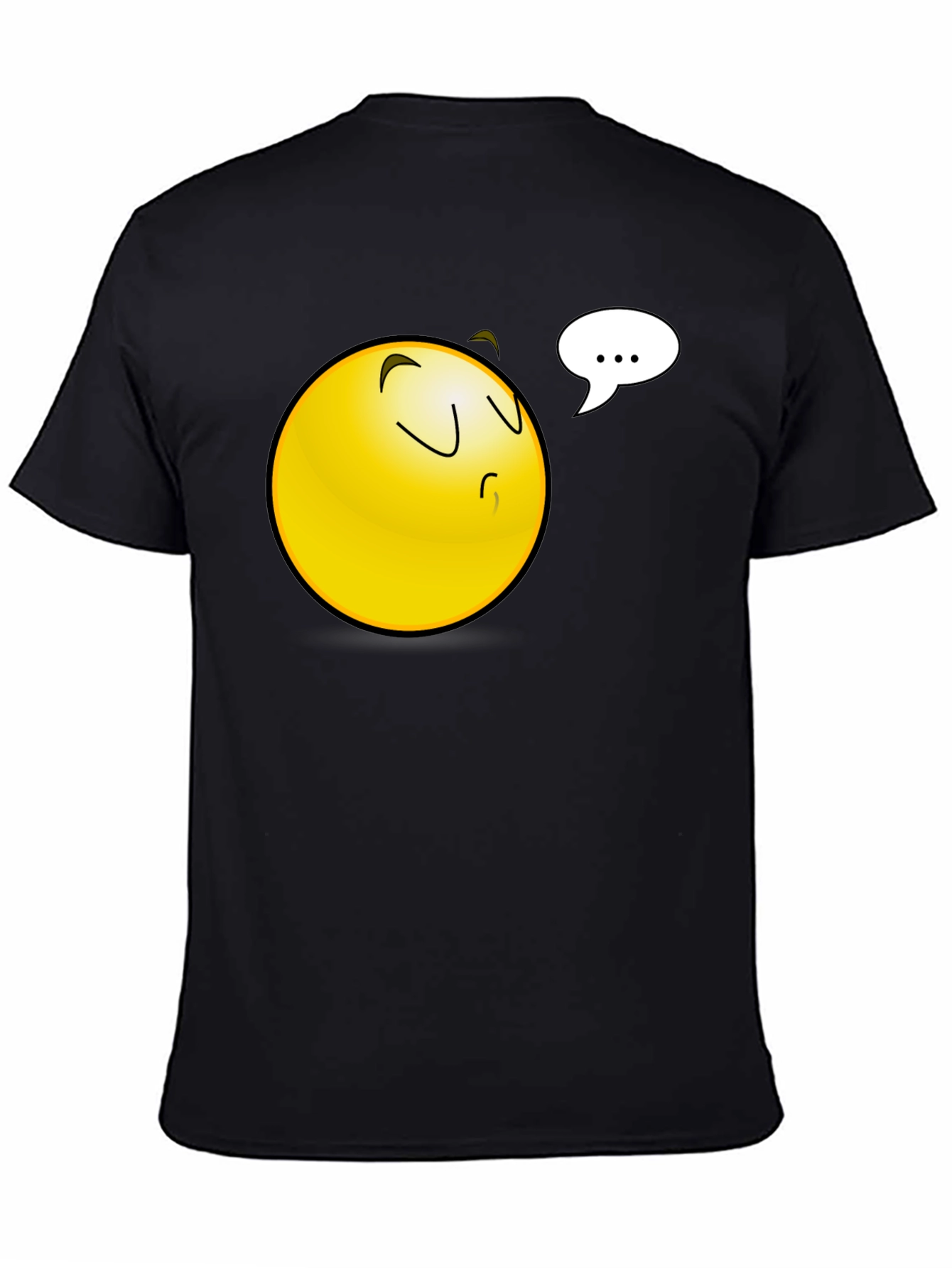 Emoji Black T-Shirt - Pondering Thoughts