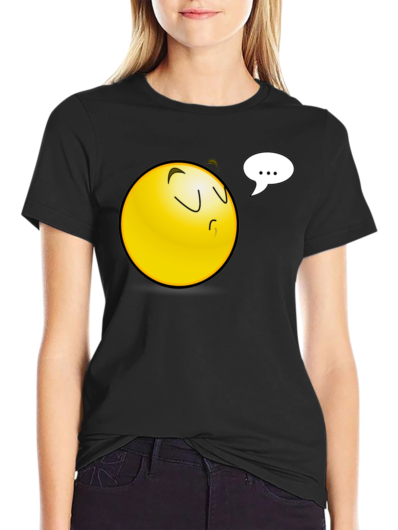 Emoji Black T-Shirt - Pondering Thoughts