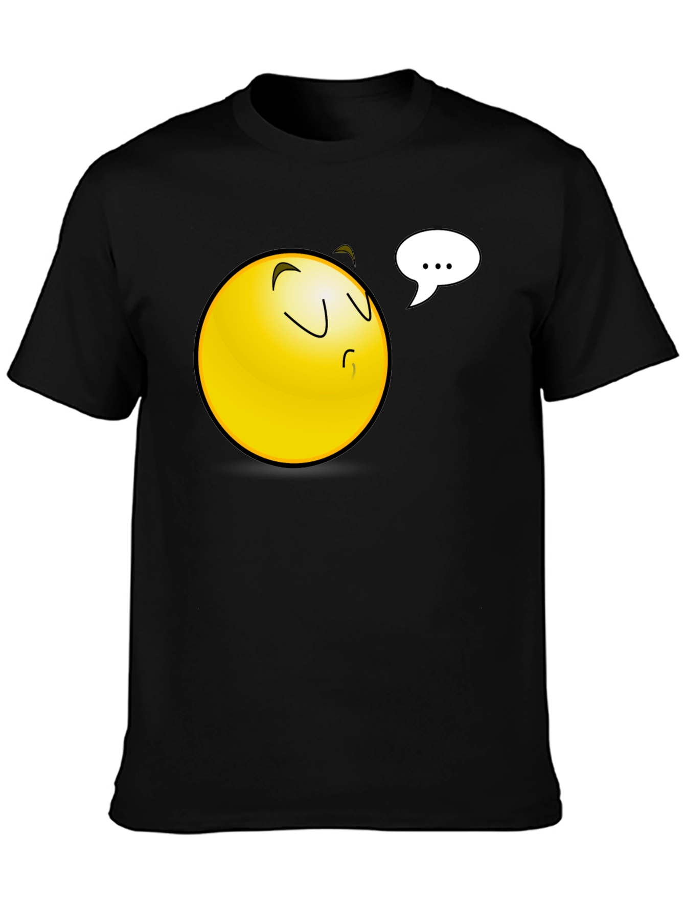 Emoji Black T-Shirt - Pondering Thoughts