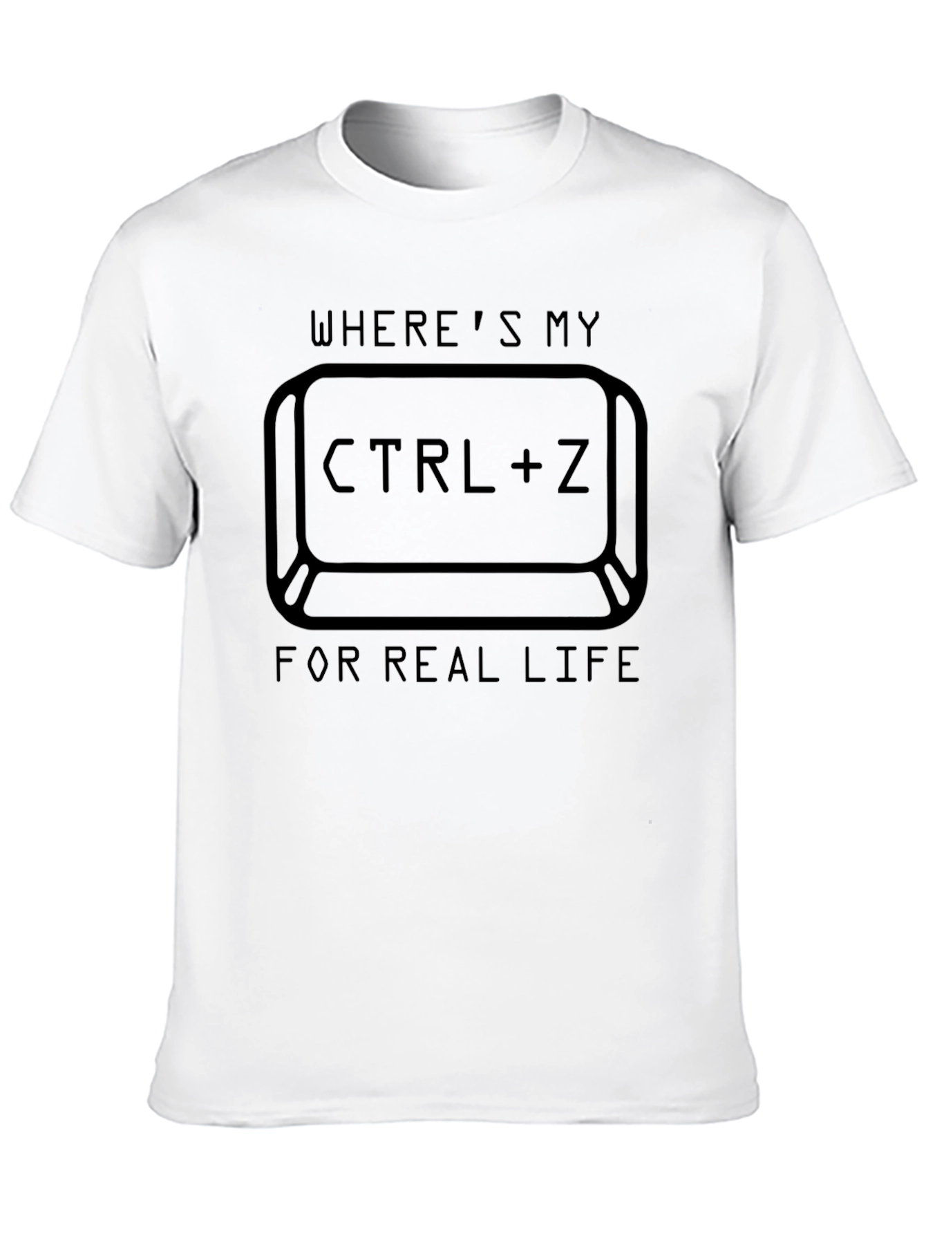 Ctrl+Z Real Life Black T-Shirt - Undo Button Tee