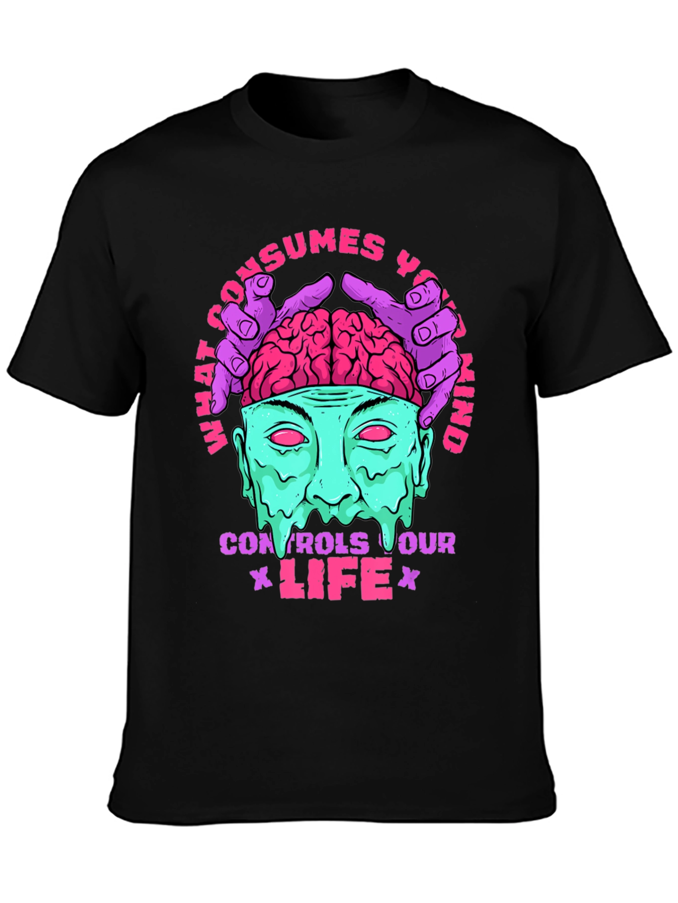 Brain Controls Life Graphic Tee - Black