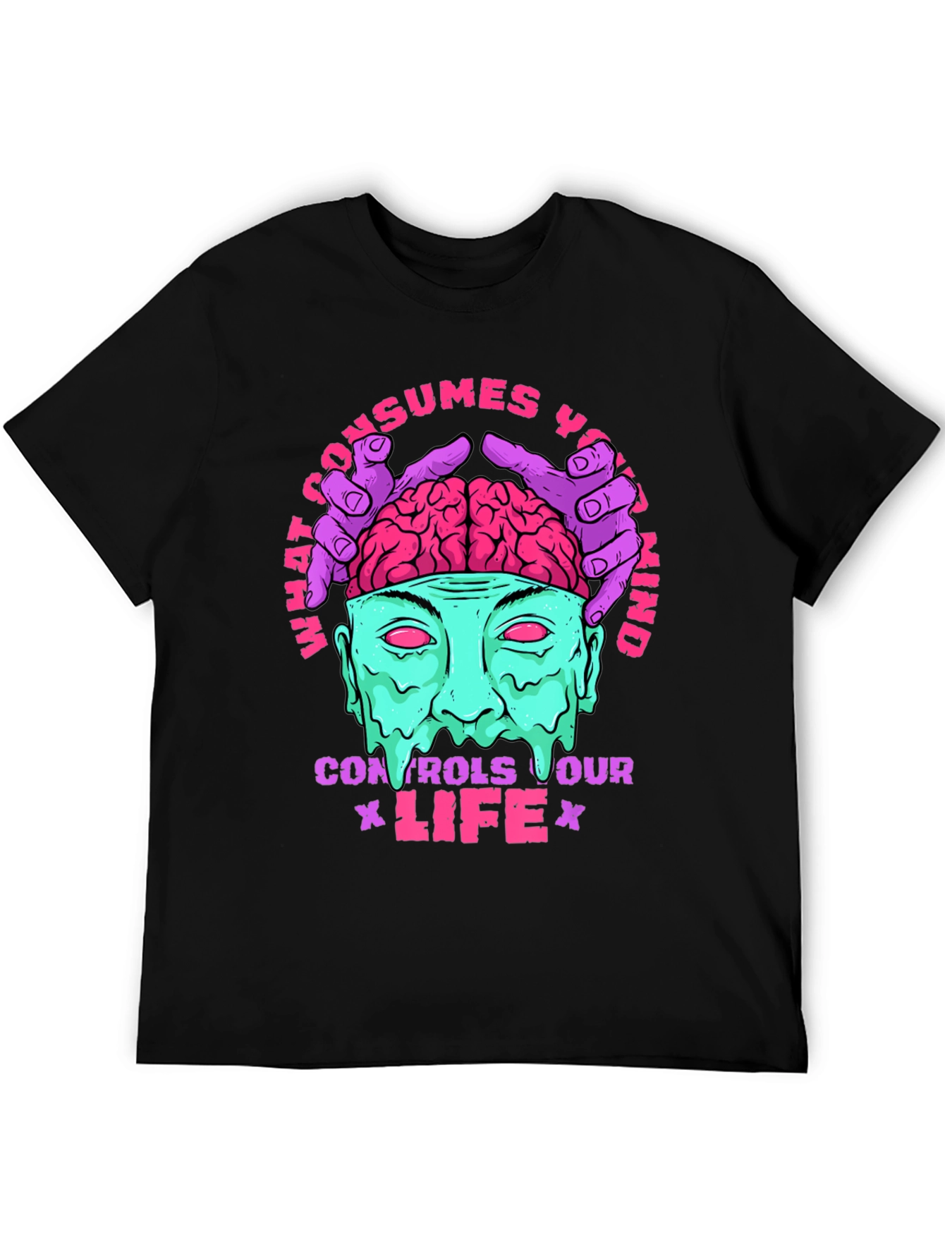 Brain Controls Life Graphic Tee - Black