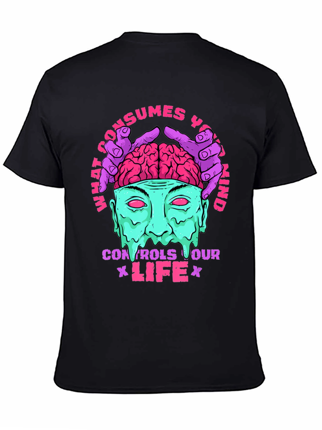 Brain Controls Life Graphic Tee - Black