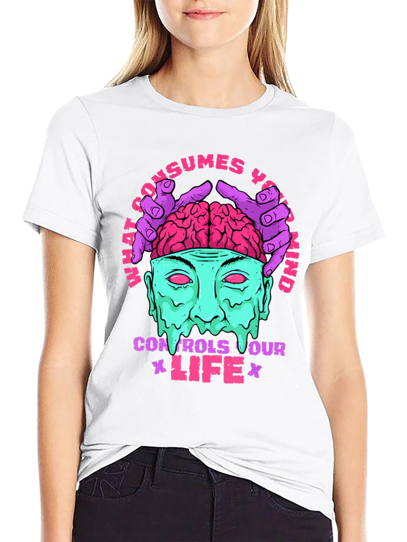 Brain Controls Life Graphic Tee - Black