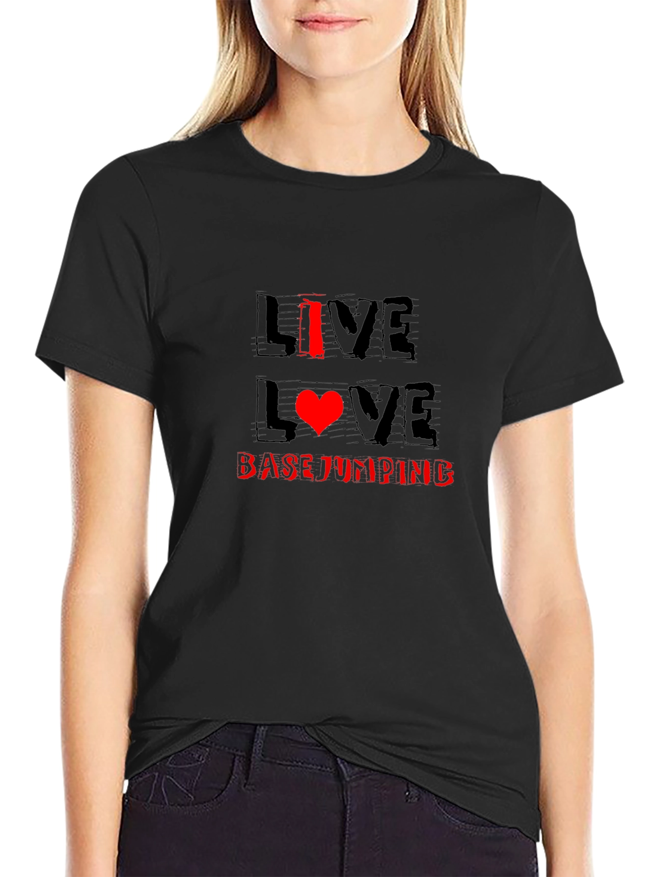 Live Love Base Jumping Black T-Shirt