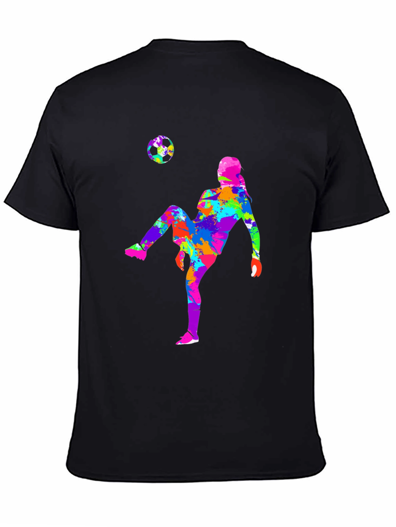 Soccer Player Graphic Tee - Black