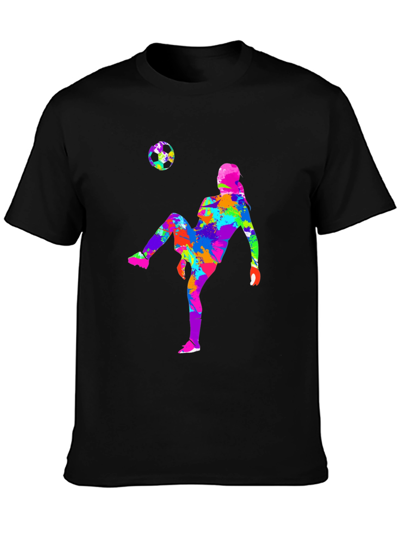 Soccer Player Graphic Tee - Black