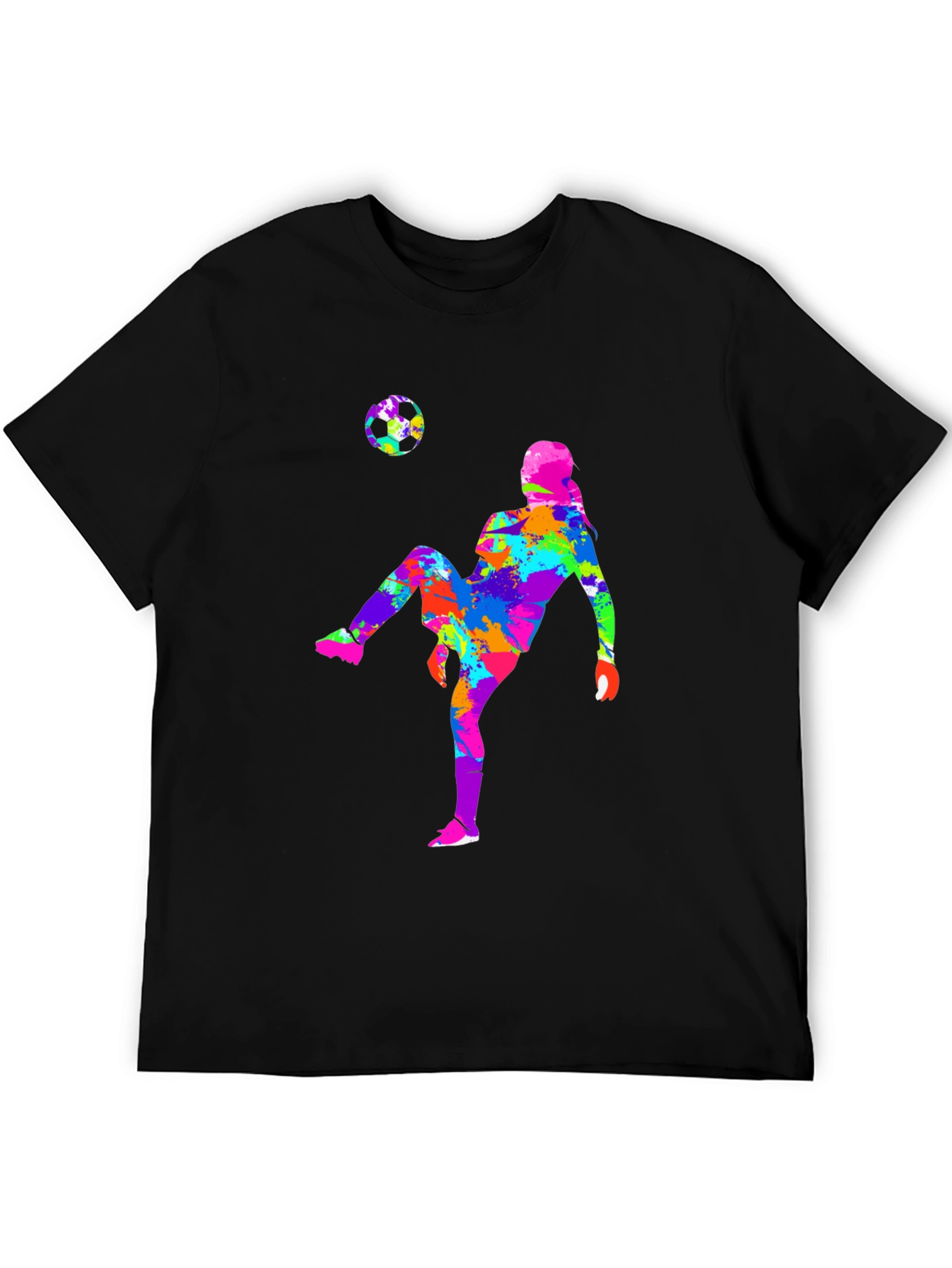 Soccer Player Graphic Tee - Black