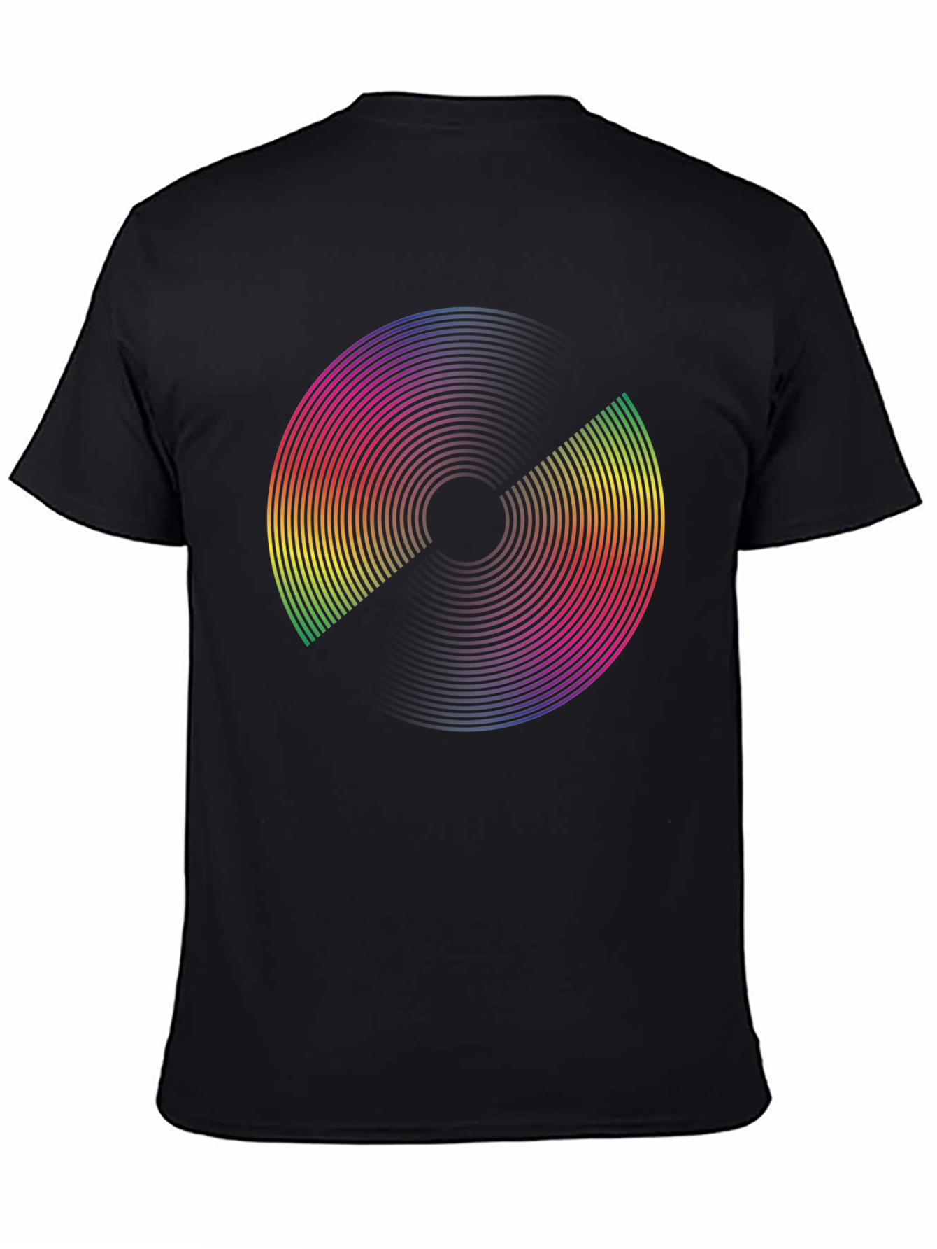 Rainbow Circle Graphic Black T-Shirt