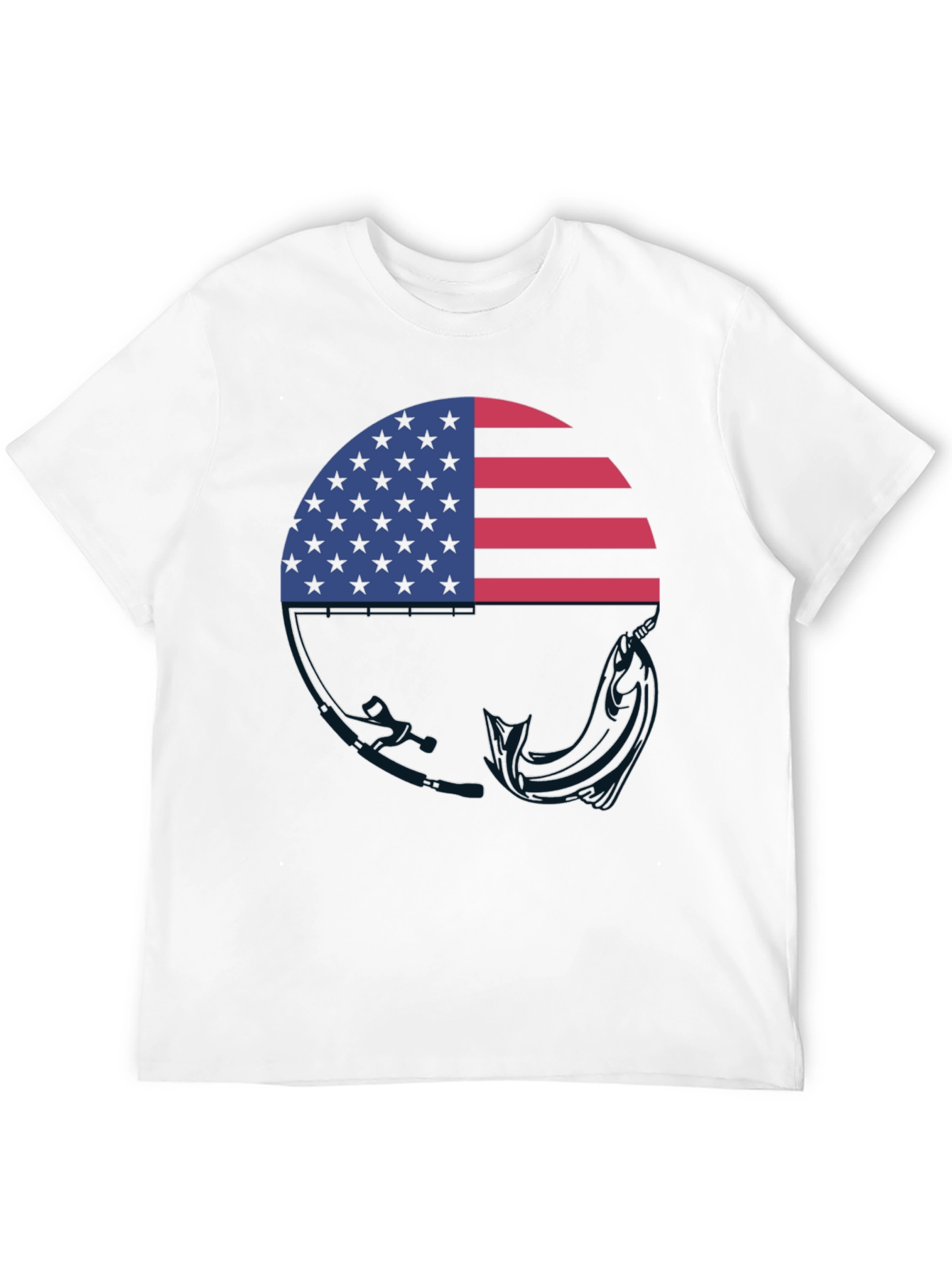 American Flag Fishing T-Shirt - Patriotic Angler