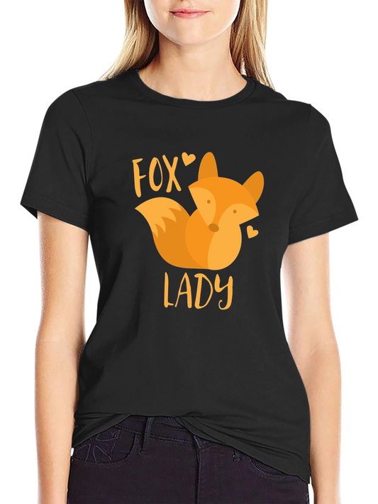 Fox Lady Graphic T-Shirt - Fun Animal Design
