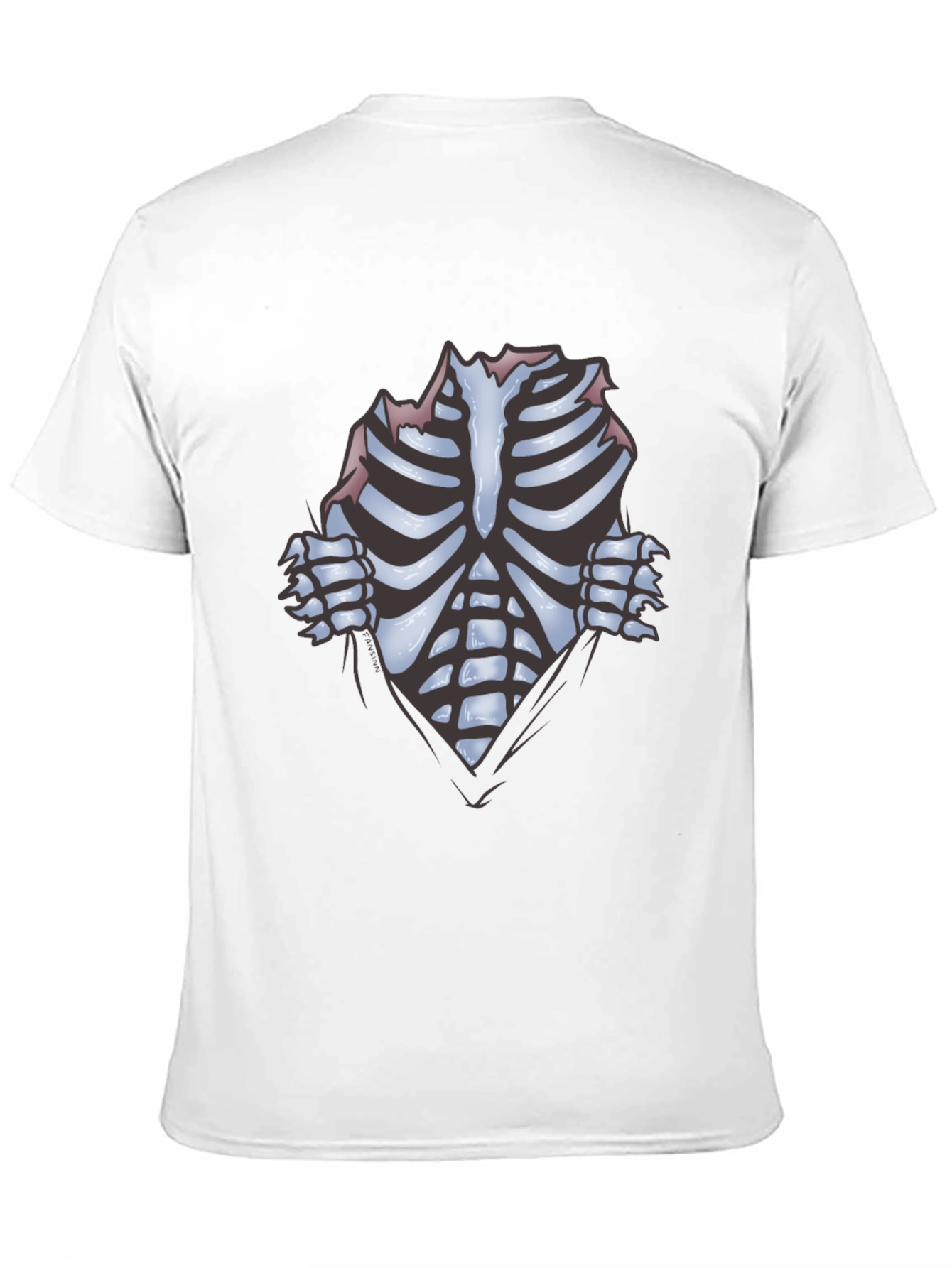 Skeleton Rib Cage Graphic Black T-Shirt