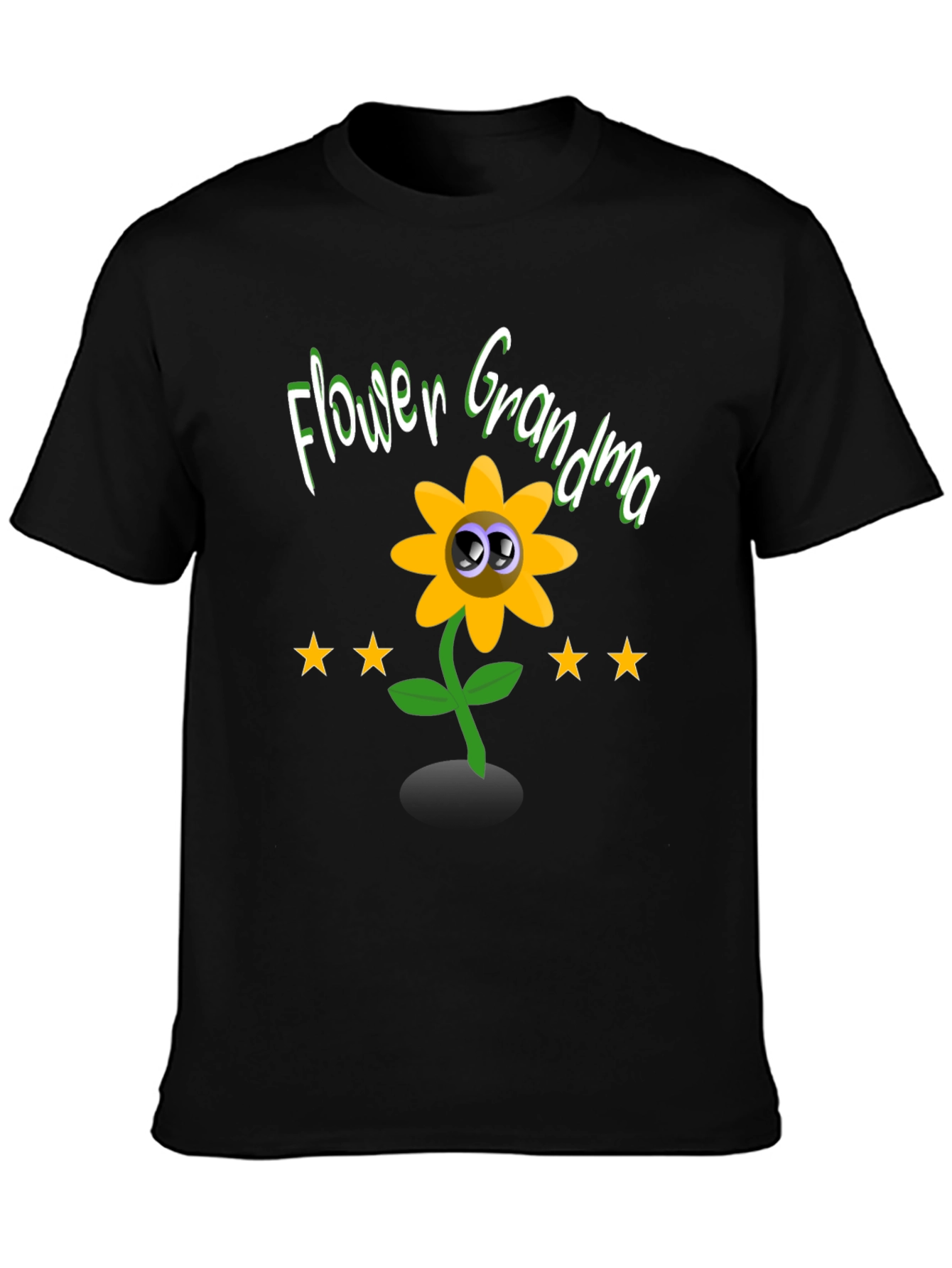 Flower Grandma T-Shirt - Cute Cartoon Sunflower Tee