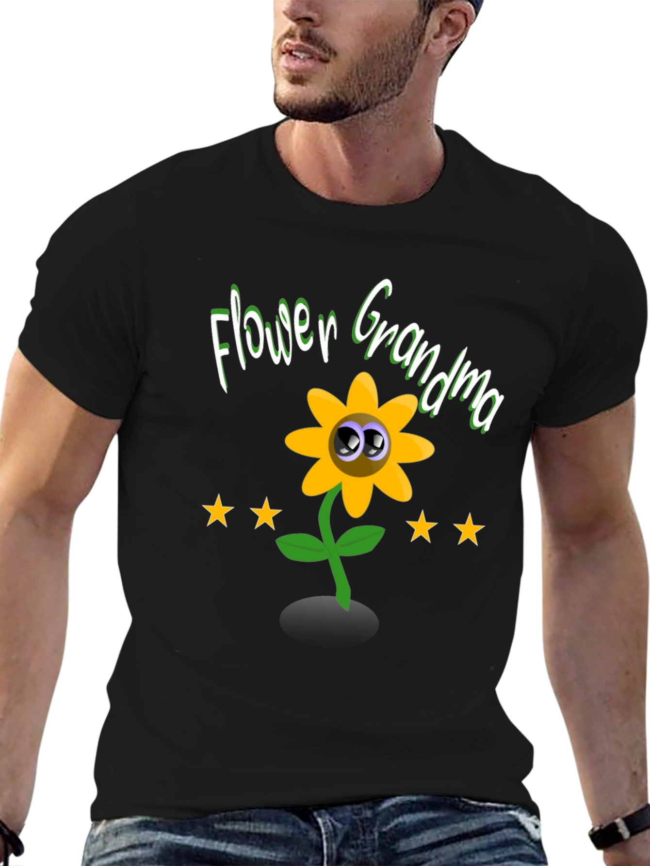 Flower Grandma T-Shirt - Cute Cartoon Sunflower Tee